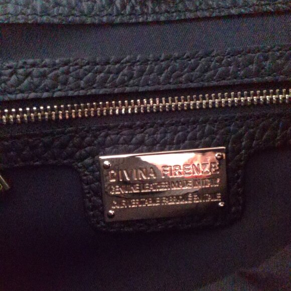 Italian DIVINA FIRENZE Leather Hand Bag - Black, Brand New W/Serial Numbers Tags - Picture 13 of 13
